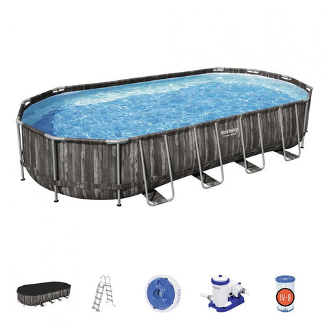 Bestway 5611T Power Steel Oval Above Ground Pool 732x366x122cm