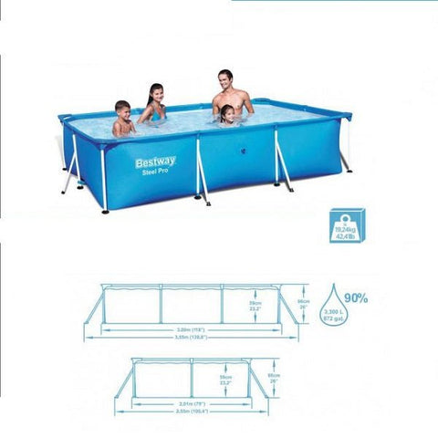 BESTWAY Deluxe Splash Pool, 300 x 201 x 66 cm, 3300ltr – 56404