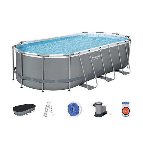 BESTWAY Power Steel Oval Pool Set, 549 x 274 x 122 cm – 56710