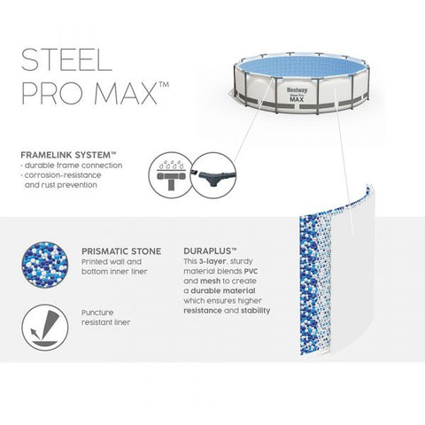Bestway Steel Pro Max Round Frame Pool Set 3.05x76cm 56408