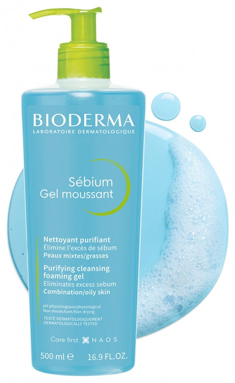 Bioderma Sebium Gel Moussant Purifying Cleansing Foaming Gel 500ml