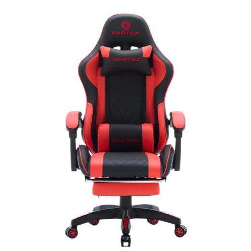 Oartex Model LD034 PVC Gaming Chair With Footrest - Red & Black