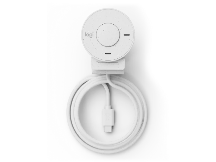 كاميرا ويب Logitech Brio 300 USB-C بدقة 1080 بكسل مع مصراع للخصوصية - أبيض فاتح