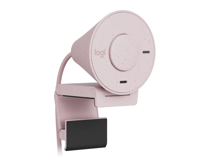كاميرا ويب Logitech Brio 300 USB-C بدقة 1080 بكسل مع مصراع للخصوصية - وردي