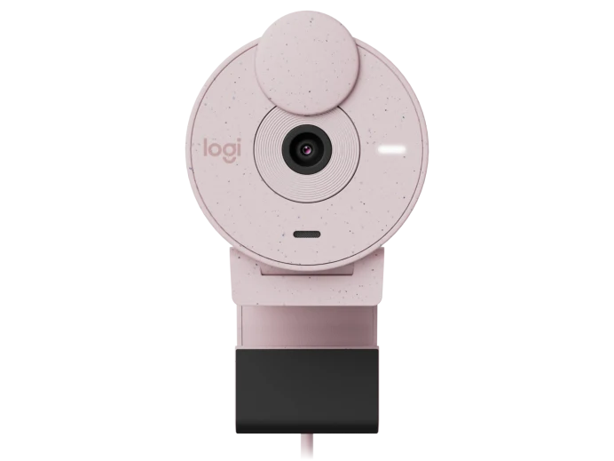 كاميرا ويب Logitech Brio 300 USB-C بدقة 1080 بكسل مع مصراع للخصوصية - وردي
