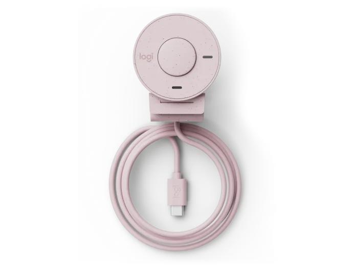 كاميرا ويب Logitech Brio 300 USB-C بدقة 1080 بكسل مع مصراع للخصوصية - وردي