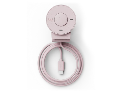 Logitech Brio 300 1080p USB-C webcam with Privacy shutter - Rose