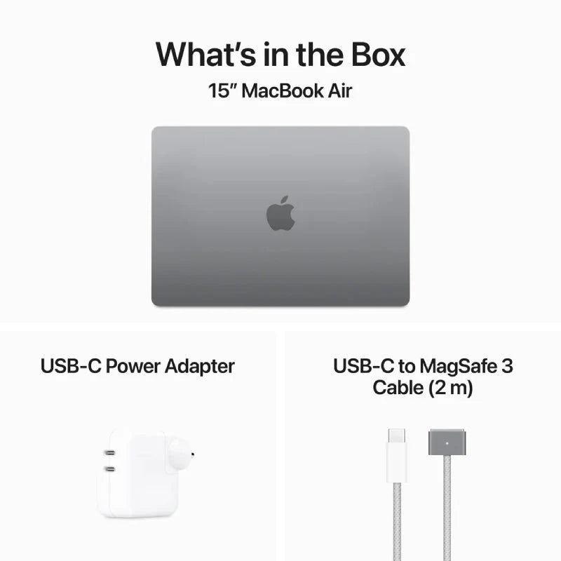 Apple MacBook Air - 15.3" / M3 / 8-Core CPU / 10-Core GPU / 16GB RAM / 512GB SSD / Arb/Eng / Space Grey / 1YW