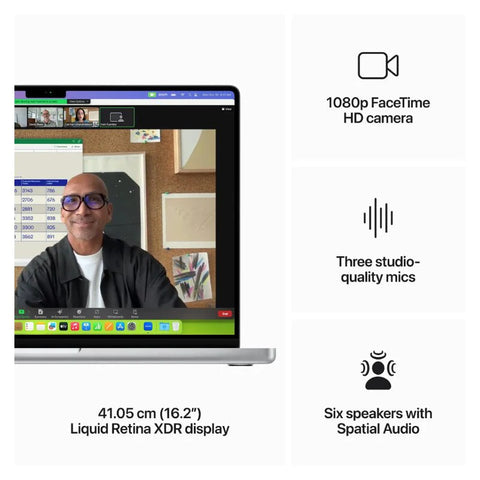 Apple MacBook Pro - 16.2" / M3 Max / 14-Core CPU / 30-Core GPU / 36GB RAM / 1TB SSD / Arb/Eng / Silver / 1YW