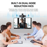 Ausdom 4K Webcam, Autofocus, Built-in Microphone, Frames 4K/30FPS, USB2.0 (add type-C rotary)- Black
