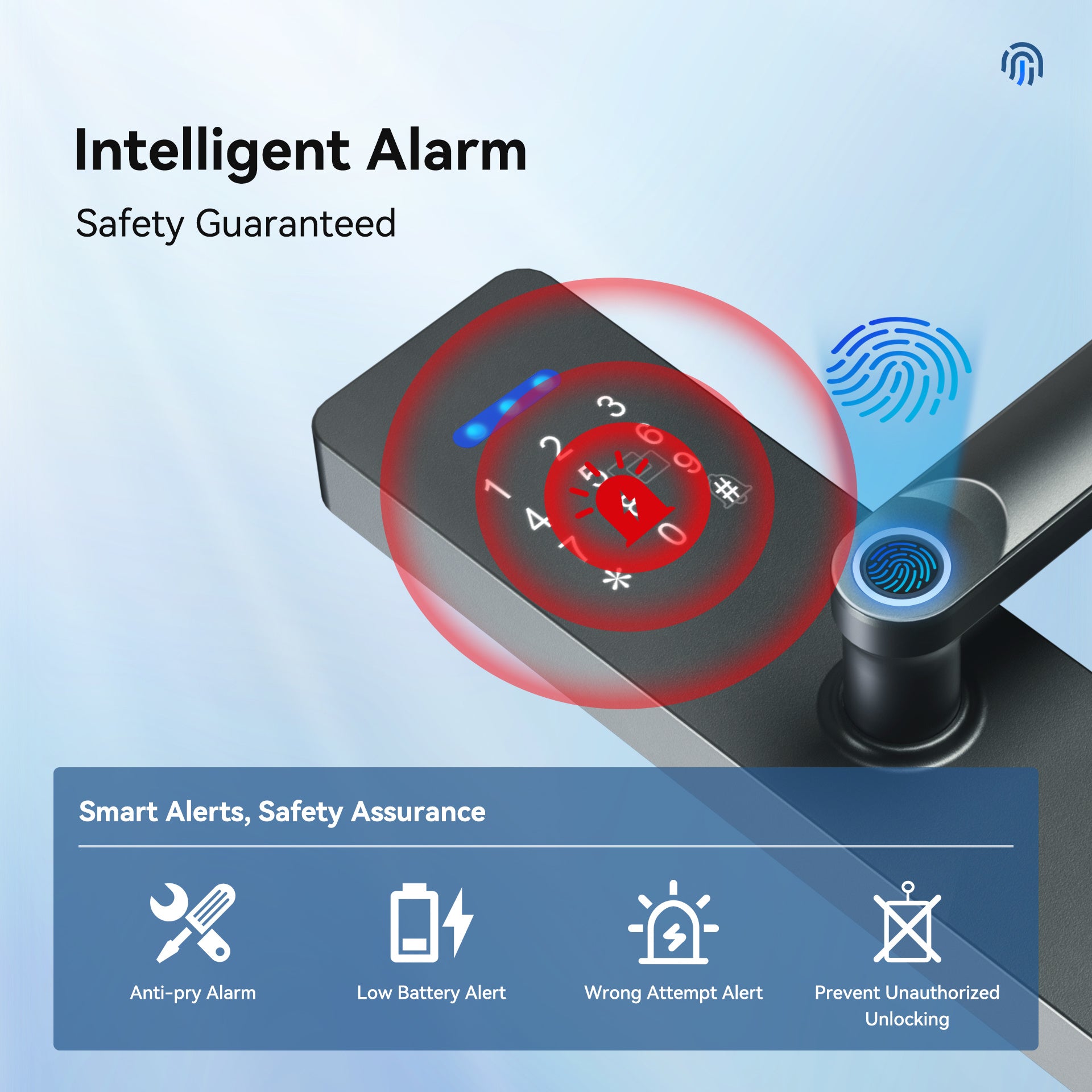 غوبيتا N003، قفل ذكي واي فاي TUYA للأبواب الخشبية مع بصمة الإصبع وRFID ورمز المرور