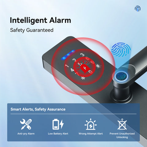 غوبيتا N003، قفل ذكي واي فاي TUYA للأبواب الخشبية مع بصمة الإصبع وRFID ورمز المرور
