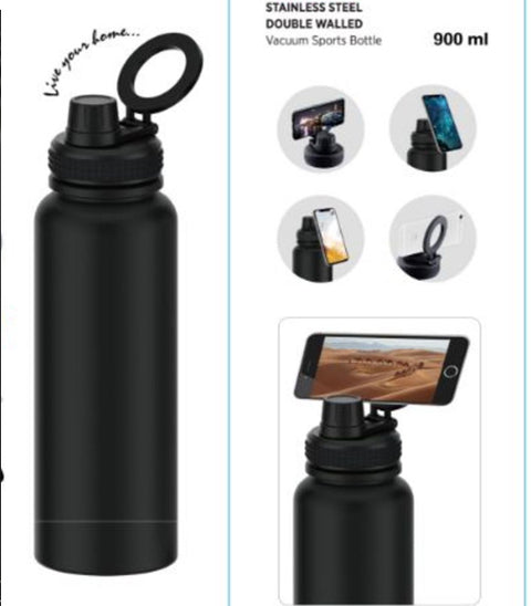 Emjoi MagSafe Stainless Steel Sport Bottle - 900 ML - Black