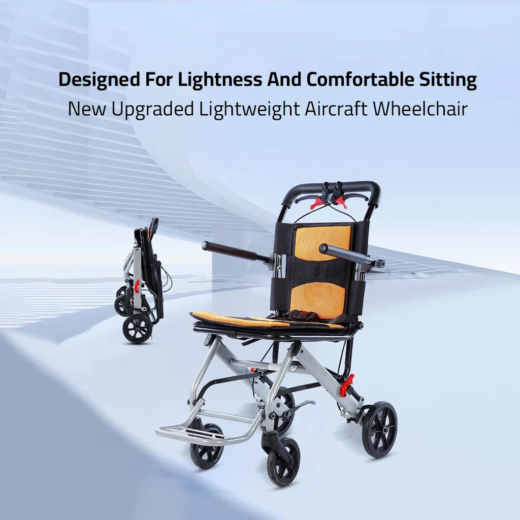 Lightweight Foldable Travel Wheelchair - (80 × 52 × 93 CM)