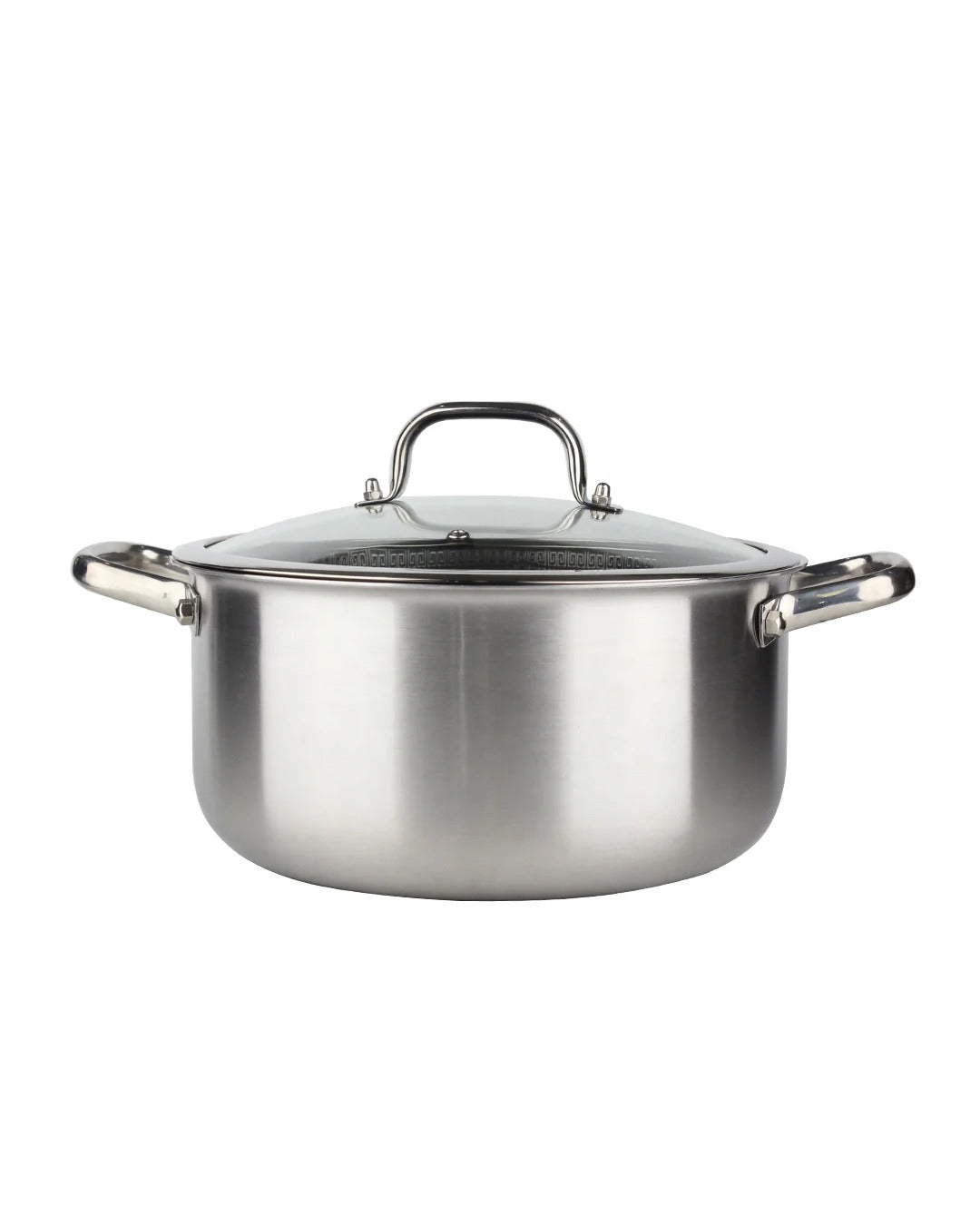 Osfe Home Cooking 316 High Quality 10-Piece Luxury Triply Stainless Steel Non Stick Cookware Set With Glass Lid (32-28-24-20 cm Pots and Pan 28 cm)