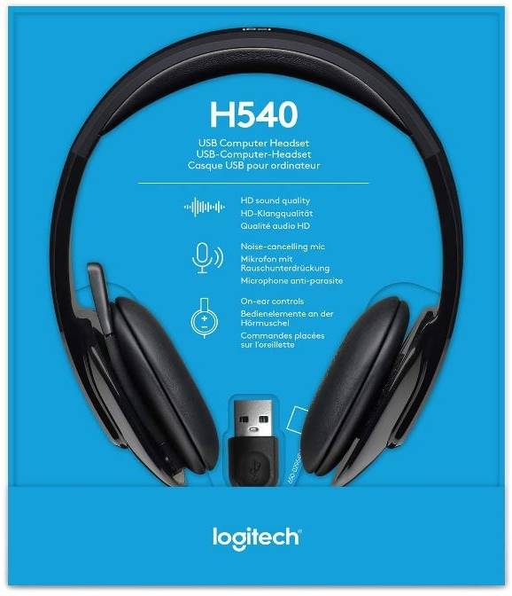 لوجيتك 981-000480، سماعة رأس H540 USB – أسود