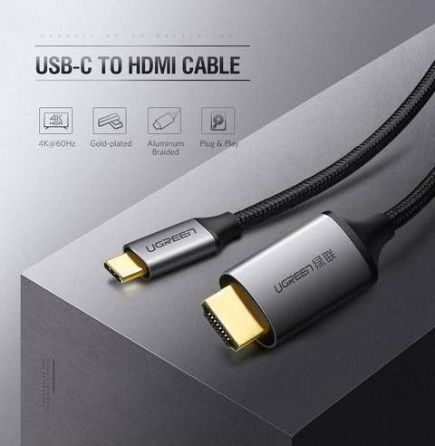 UGREEN USB-C to HDMI Male to Male Cable Aluminum Shell 1.5m (Gray Black)