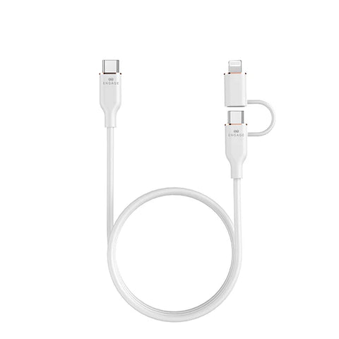 Engage, Super Soft Silicone, USB-C to USB-C Cable with Lightning Adapter