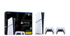SONY PS5 Slim Console Digital with Two Dualsense Wireless Controller Bundle