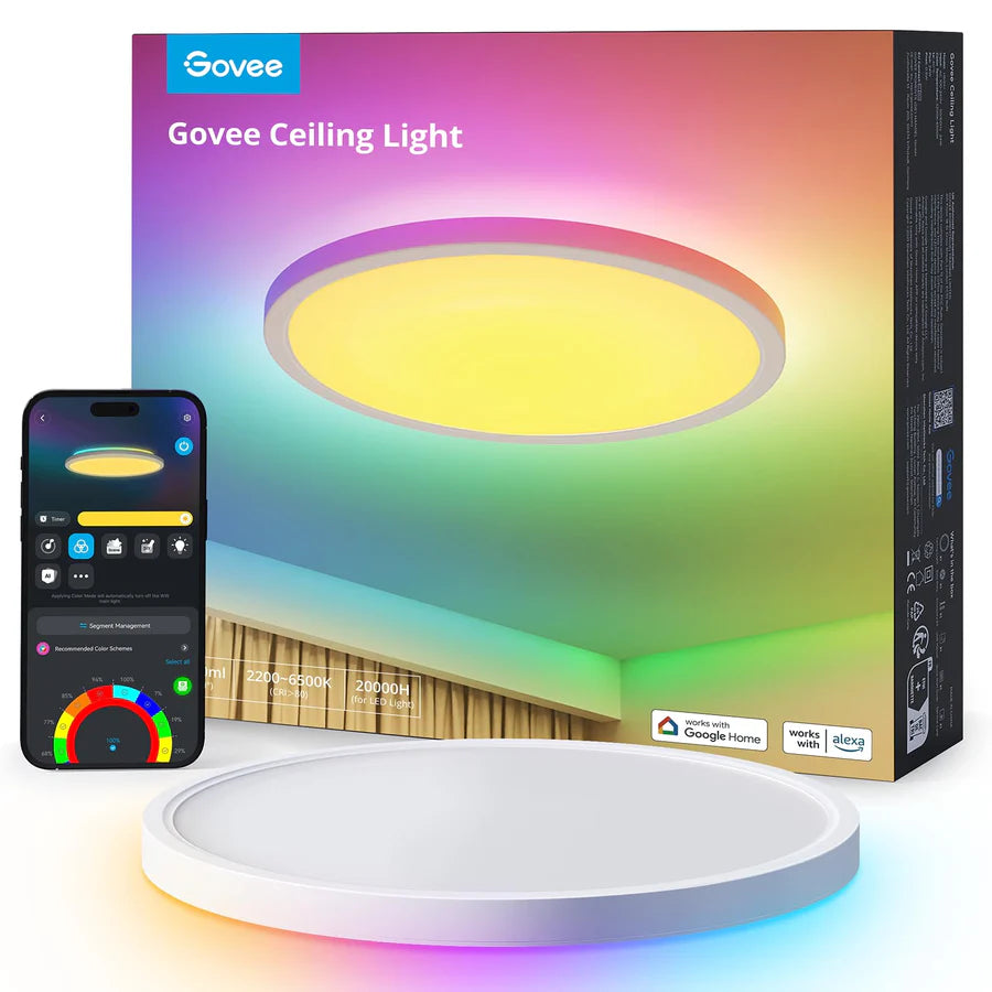 Govee 30cm RGBWW + RGBIC Smart circle Ceiling Light- H80A1