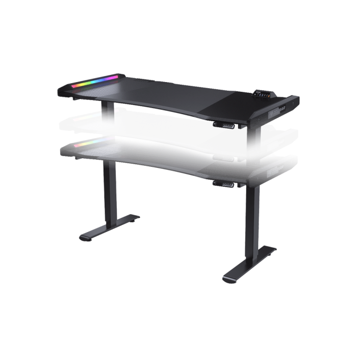 Cougar Mars 150 Electric Gaming Desk Steel Frame, Dual-sided RGB, High-strength Welded Steel Frame, Black