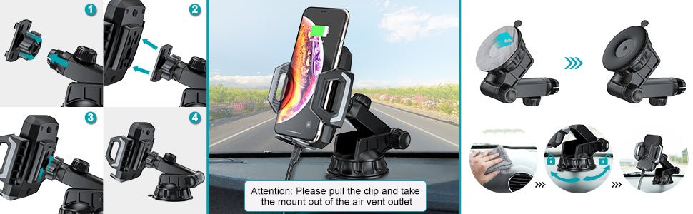 Choetech 15W Wireless Car Mount - Black T521-S - Level UpLevel UpCar Mount6971824976151
