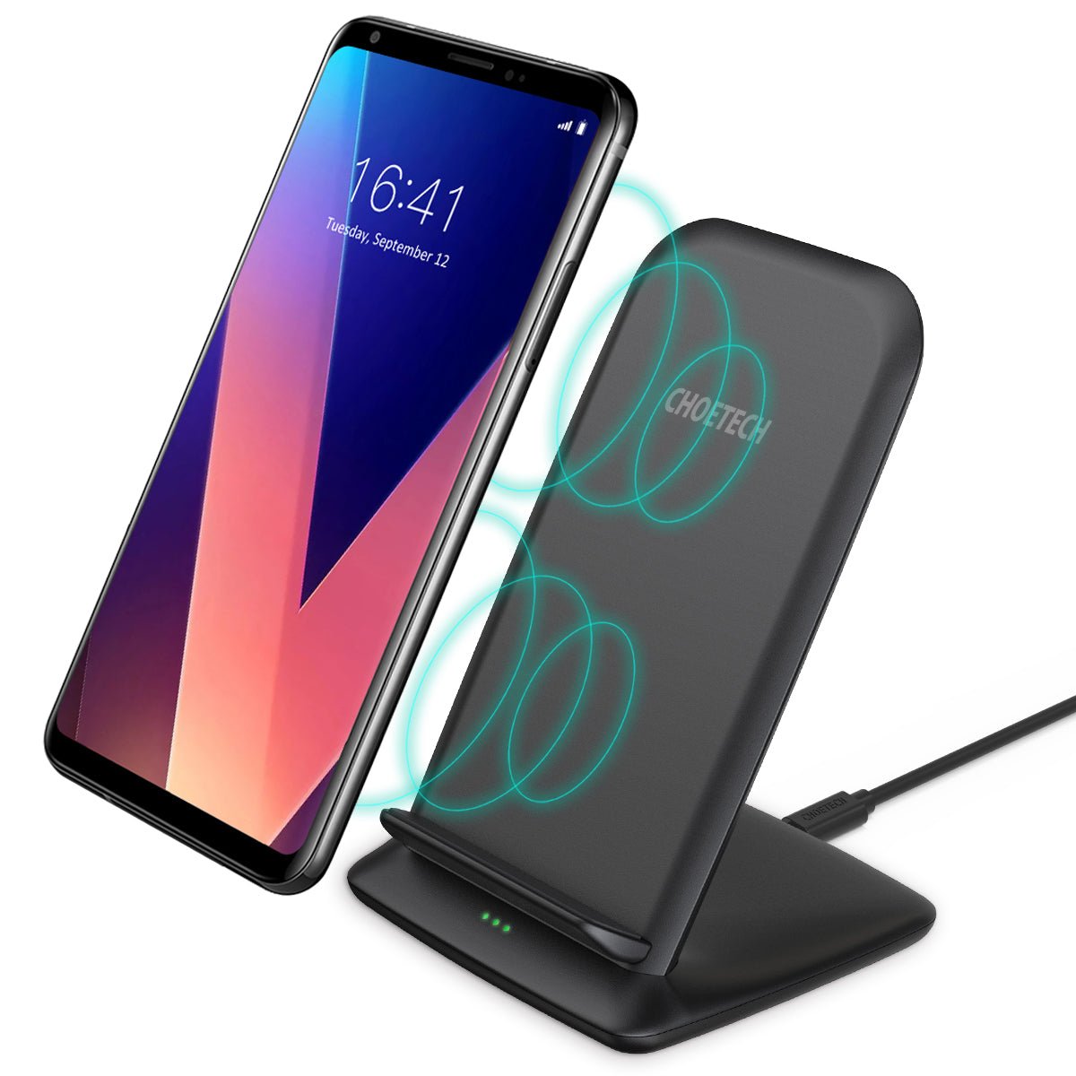 Choetech 15W Wirless Charger Stand - Black T555-F-101ABBK - Level UpLevel UpDesk HoldersX001A1H5P9