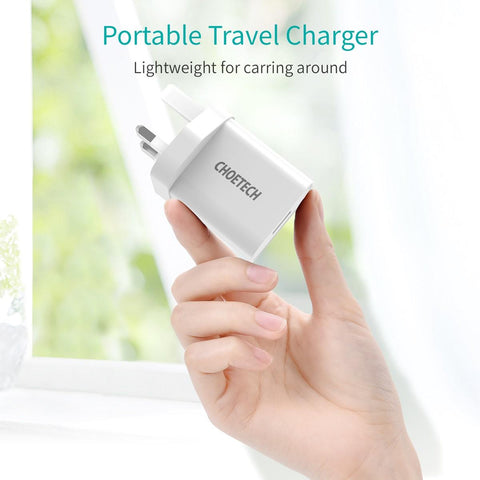 Choetech 18W USB-A Charge + AC Cable - Black
