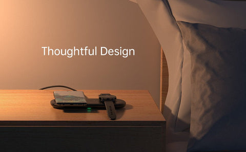 CHOETECH 2 in 1 Wireless Charger, 10W Max Wireless Charging Pad with Adapter for Galaxy Watch - T570