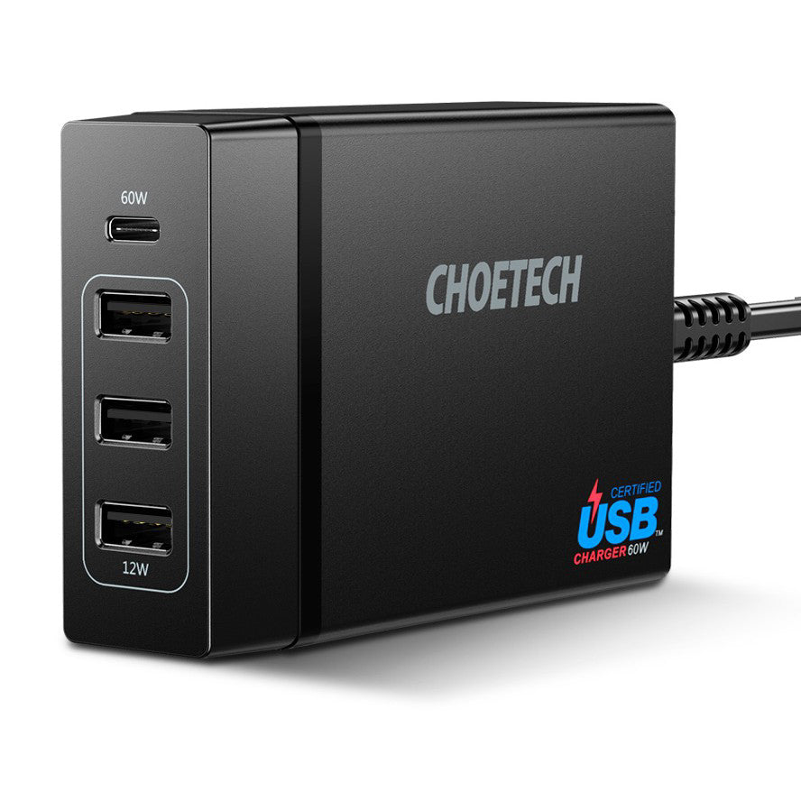 Choetech 3A+1C 72W Output ports wall charger - Level UpLevel UpAdapter6971824970302