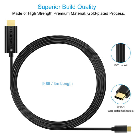 Choetech 3M Type C to HDMI Cable - 3M XCH-0030BK