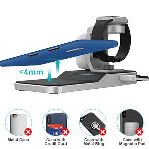 Choetech 4 in 1 MFI Wireless Charging Dock - Silver - Level UpLevel UpAdapter6971824974539