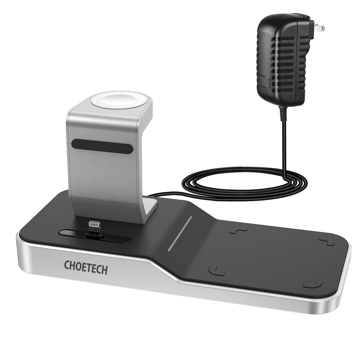 Choetech 4 in 1 MFI Wireless Charging Dock - Silver - Level UpLevel UpAdapter6971824974539