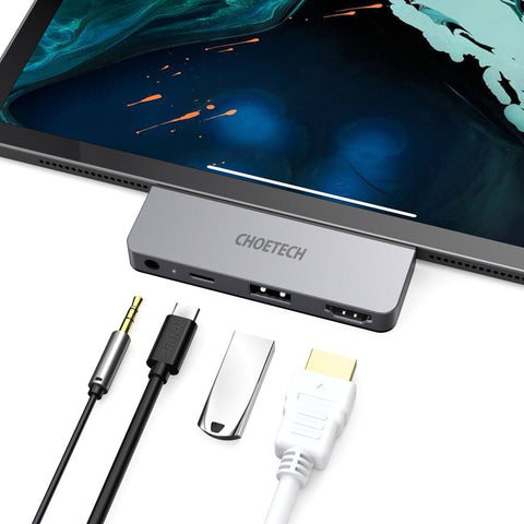 Choetech 4 in 1 USB C Dock For all usb C Devices - Grey HUB-M13-BK