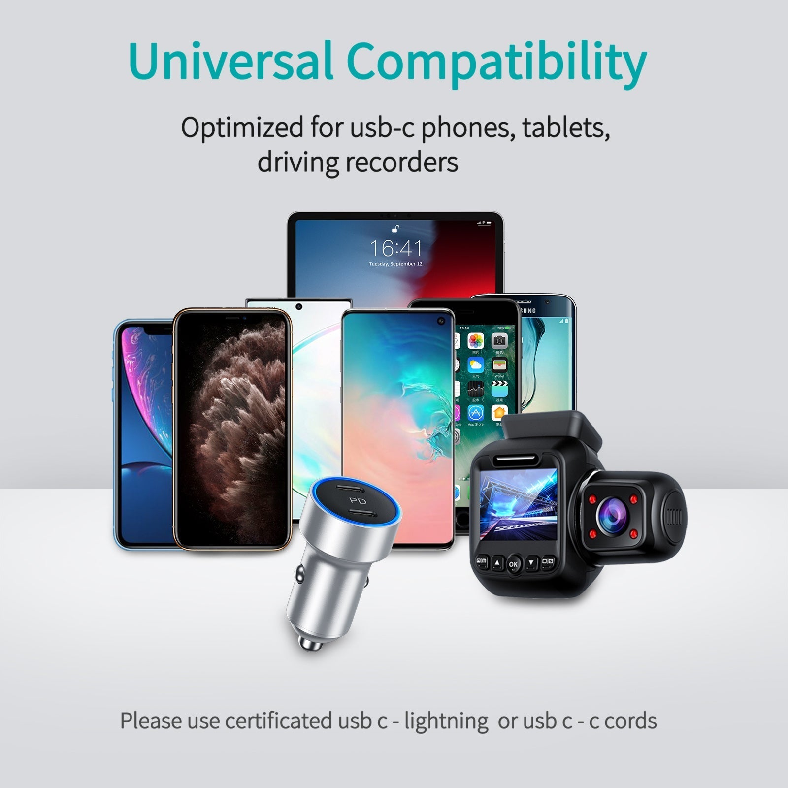CHOETECH 40W 2-Port PD20W All Metal Fast Car Charger C0054-V2-SL - Level UpLevel UpCar Charger6971824979718