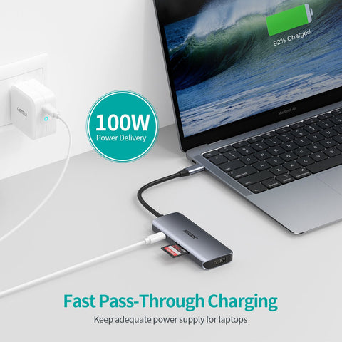 Choetech 7 in 1 USB C HUB - Silver