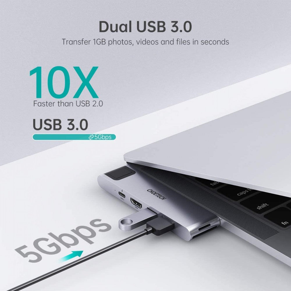 Choetech 7-in-1 USB-C Multiport Adapter HUB-M24 - Level UpLevel UpAdapter6971824976878