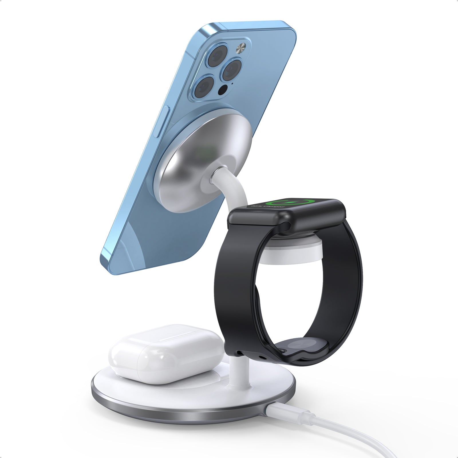Choetech Magleap Duo 3in1 Magnetic wireless charger station for iPhone 12/13/14 series,AirPods Pro with Iwatch holder - Level UpLevel UpAdapter6932112101853