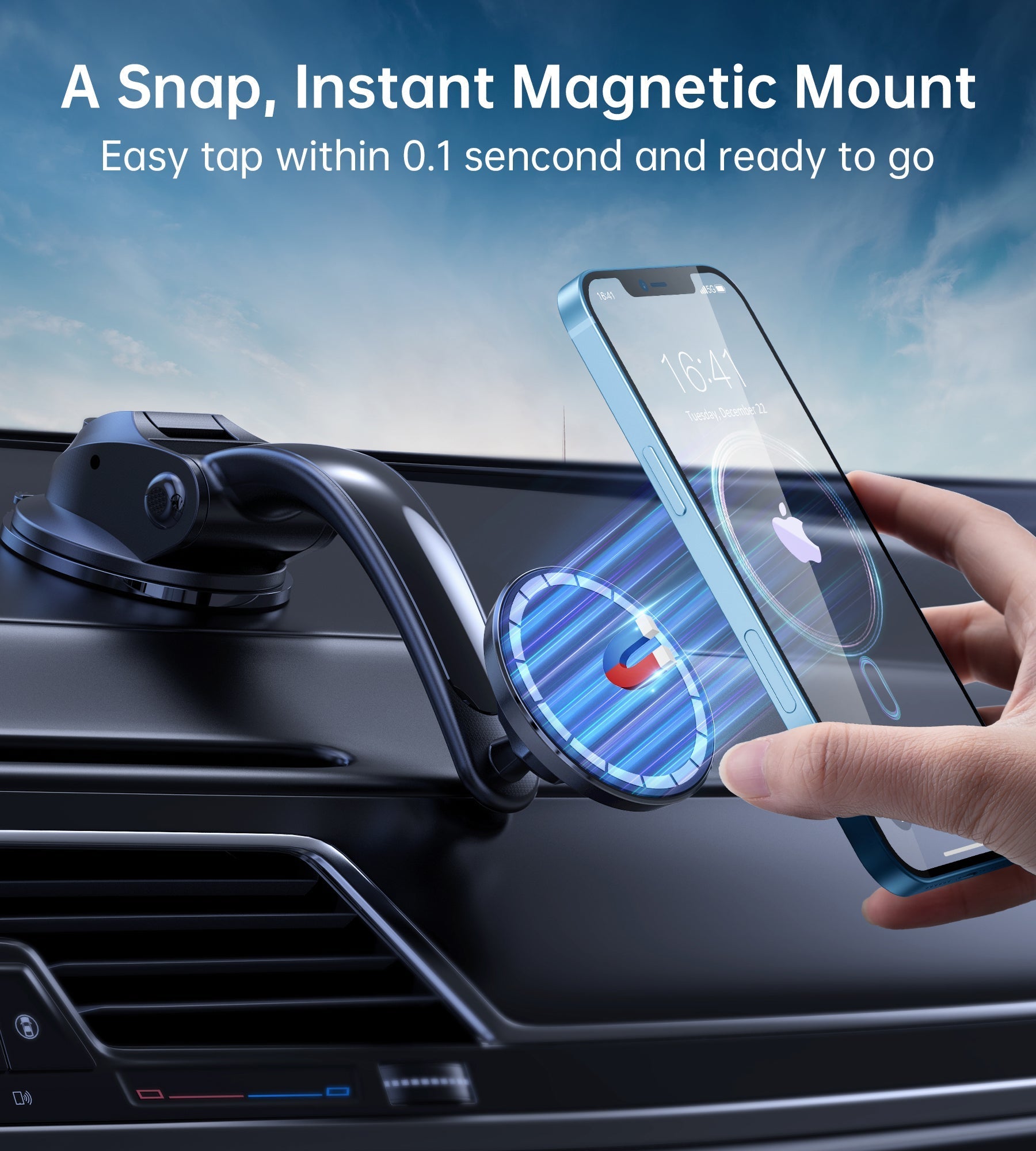 Choetech Magnatic Car Mount - Black - Level UpLevel UpCar Mount6932112100207