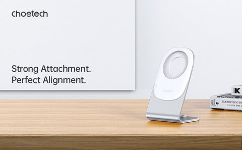 CHOETECH Magnetic Fast Wireless Charging Stand Holder with 5ft USB-C Cable for iPhone 12 (H047+T517) T511-S
