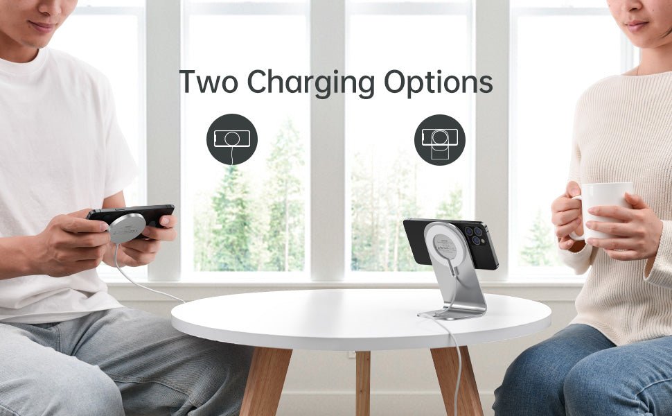 CHOETECH Magnetic Fast Wireless Charging Stand Holder with 5ft USB-C Cable for iPhone 12 (H047+T517) T511-S - Level UpLevel UpAdapter6971824978605