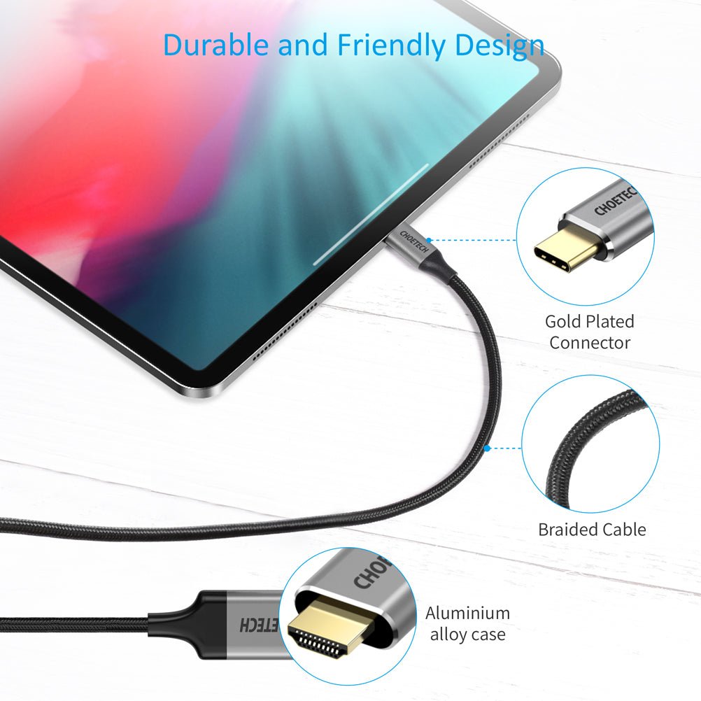 Choetech Type C to HDMI Cable 1.8M - Black CH0019 - Level UpLevel UpHDMI Adapter6971824972344