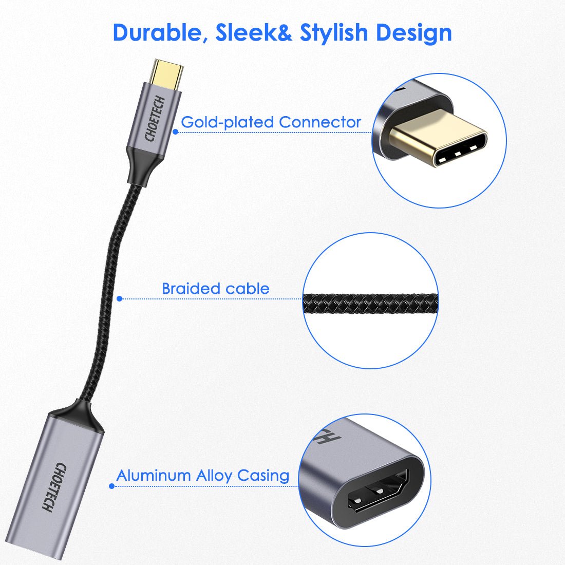 Choetech USB-C to HDMI Adapter HUB-H10 - Level UpLevel UpAdapterX000W5X2L5