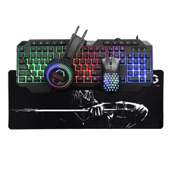 مجموعة الألعاب GameOn CYPHER XL All-In-One (لوحة المفاتيح، سماعة الرأس، الماوس ولوحة الماوس)