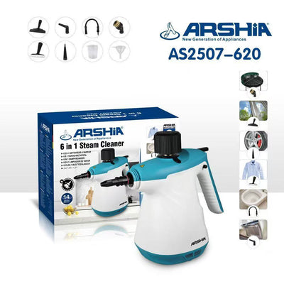 Arshia 6-in-1 Handheld Steam Cleaner Multifunctional Cleaning Machine, Quickly and Efficiently Completes Cleaning Tasks for Cleaning