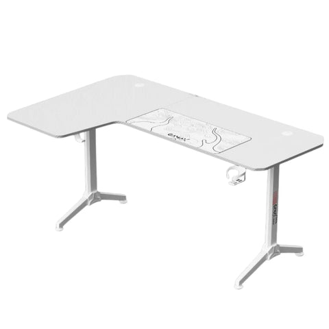 Gamax -R Gaming Table (L-Shaped) 160*100*75cm - with Mousepad Left - White ( Installation not included )
