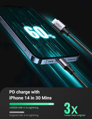UGREEN USB-C to Lightning Cable Aluminum Shell Braided 2m (Black) US304