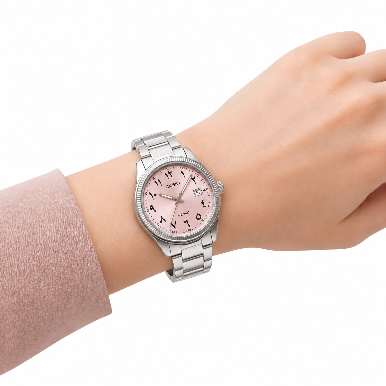 Casio Pink Arabic Numeral Custom Ladies Watch LTP-1302-4A4