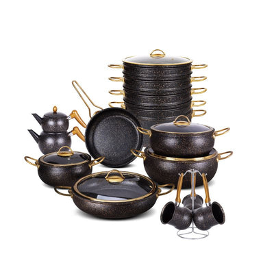 OSFE Granite Cookware Set 23 pcs - Black