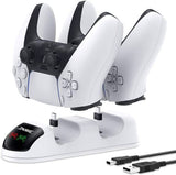 Sony PlayStation 5 Slim Digital Edition – White 825GB (E-Chassis) Bundle with DOBE Charging Dock For PS5 Wireless Controller Charger- TP5-0506